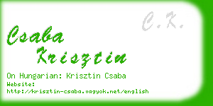 csaba krisztin business card
